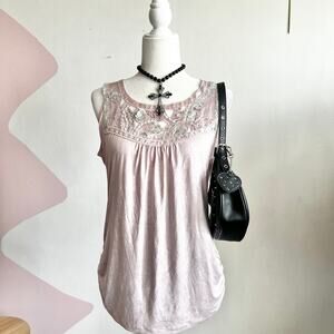 Pink Sequin Tank Top, Y2K,‎ Bimbo, 2000s, Bratz, Coquette, Maximalist, Large